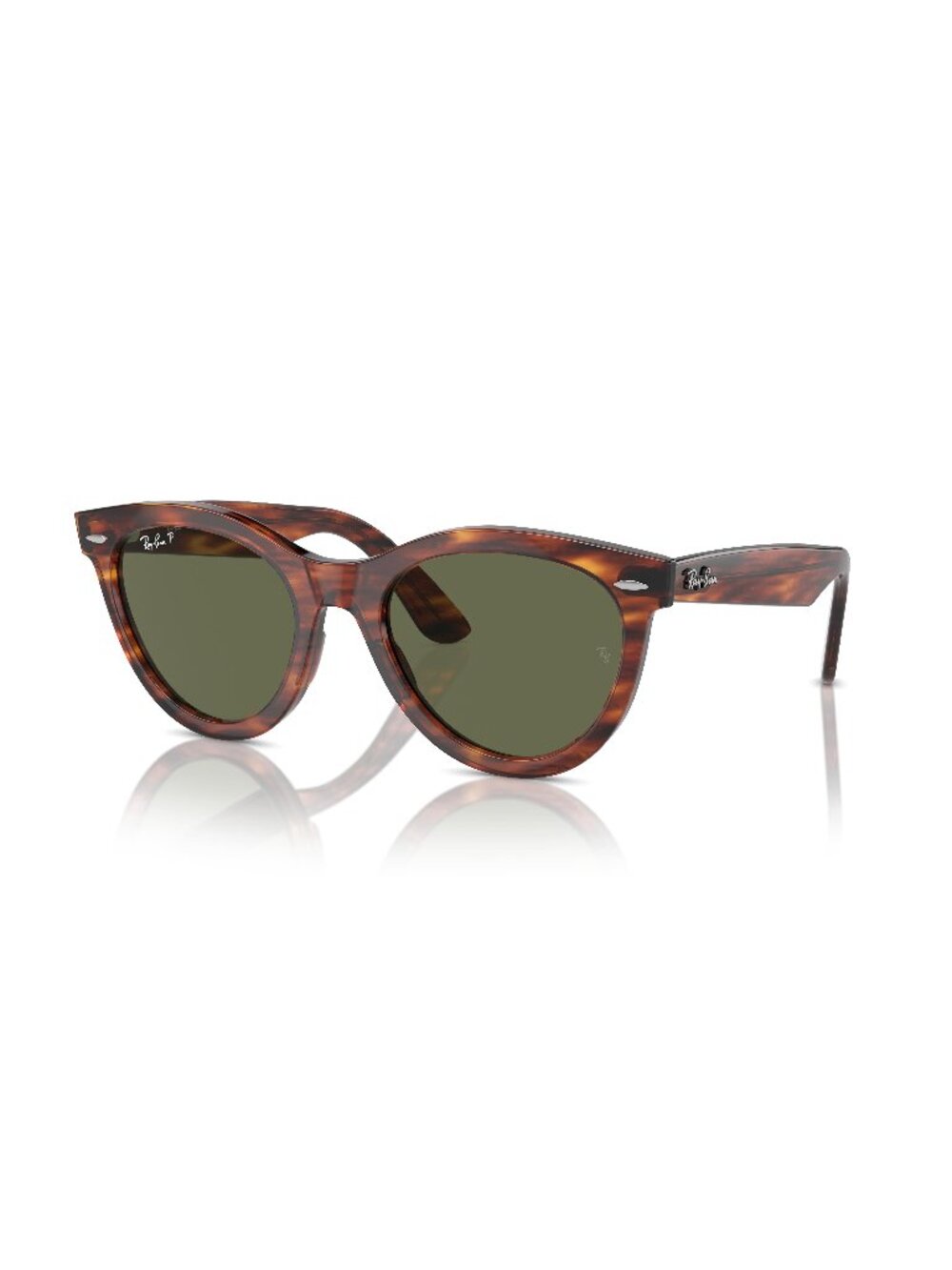 New Ray-Ban Unisex Sunglasses Havana Round Green Lens Acetate Frame Ray Ban WAY